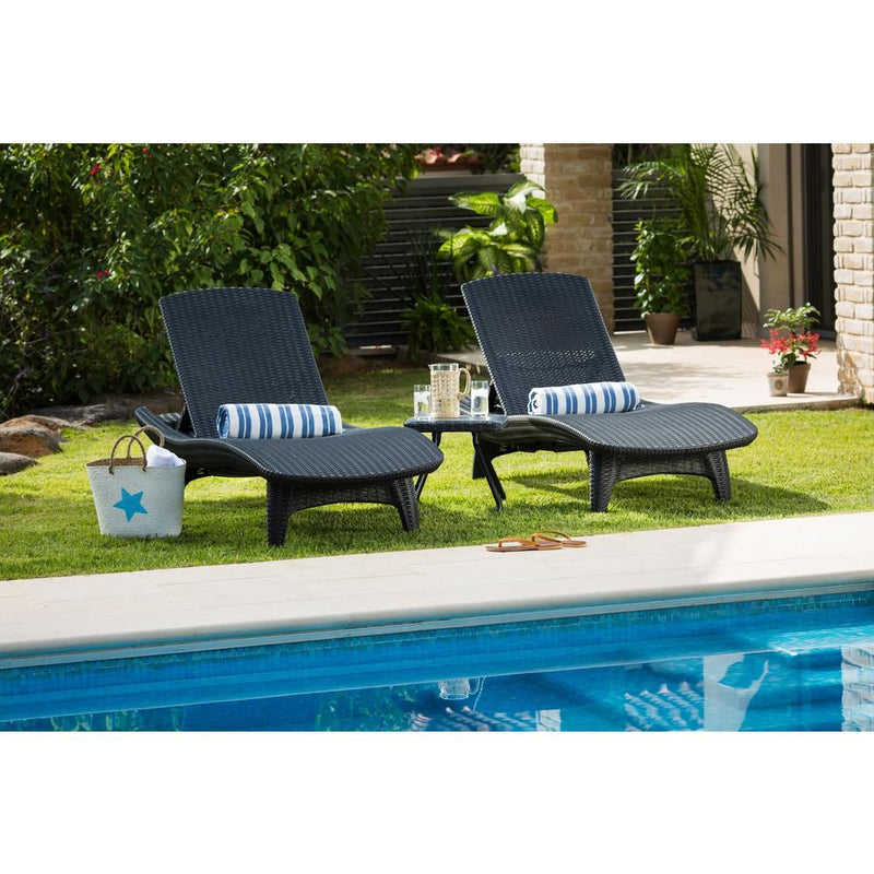 KETER PACIFIC LOUNGER SET WITH TABLE