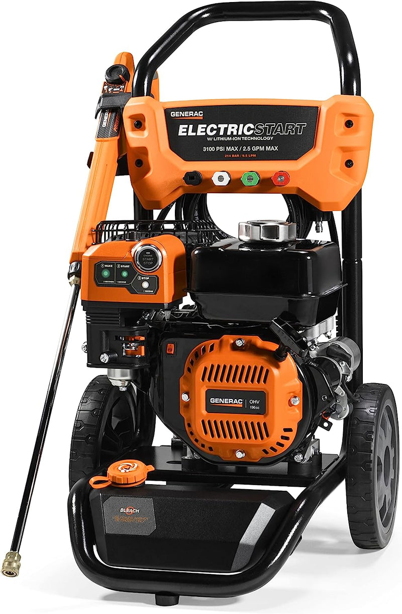 GENERAC 3100 PSI 2.5 .GPM PRESSURE WASHER 8895 GAS POWERED ELECTRIC START