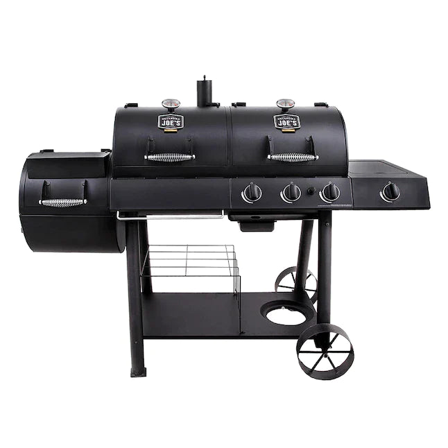 LONGHORN COMBO 3-BURNER CHARCOAL/GAS SMOKER AND GRILL