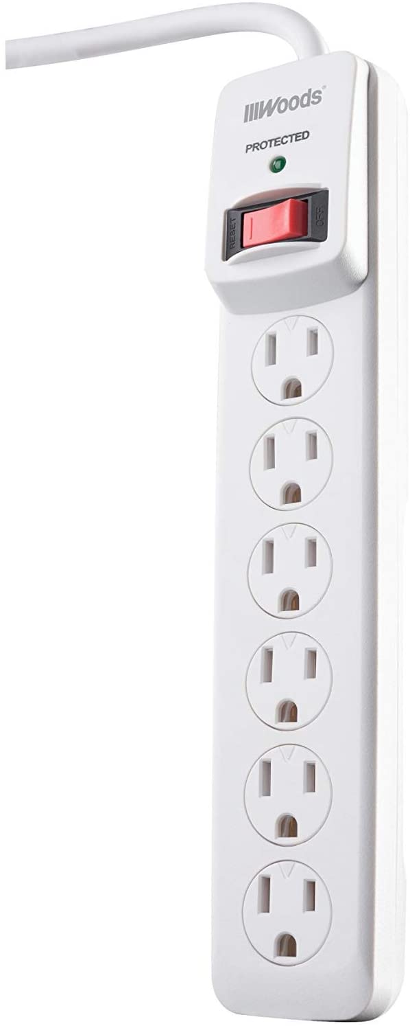 WOODS 6 OUTLET SURGE PROTECTOR 900J WITH 3FT CORD