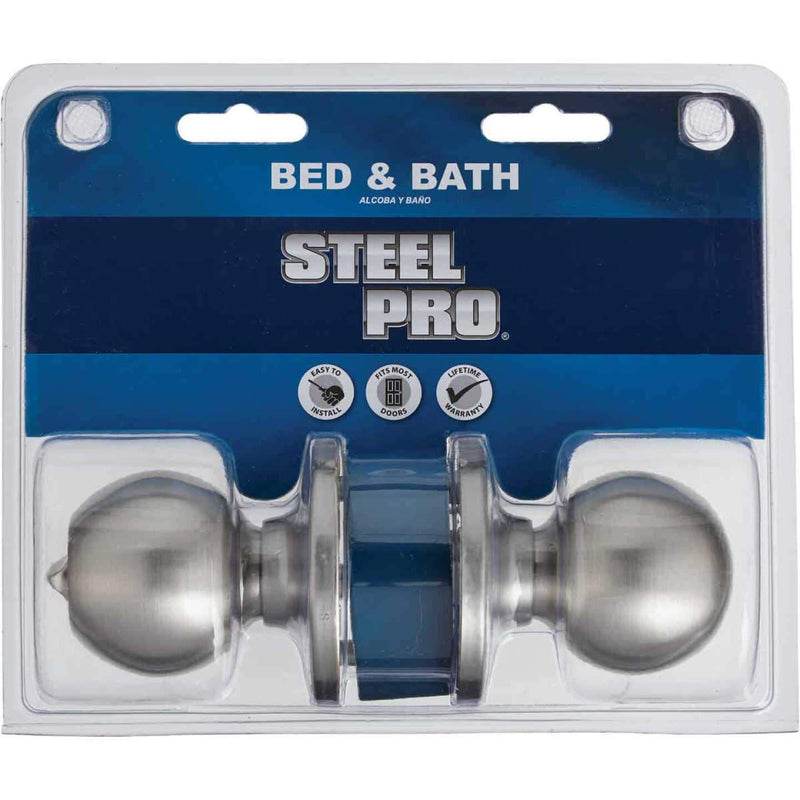 STEEL PRO BED & BATH DOOR KNOB BALL