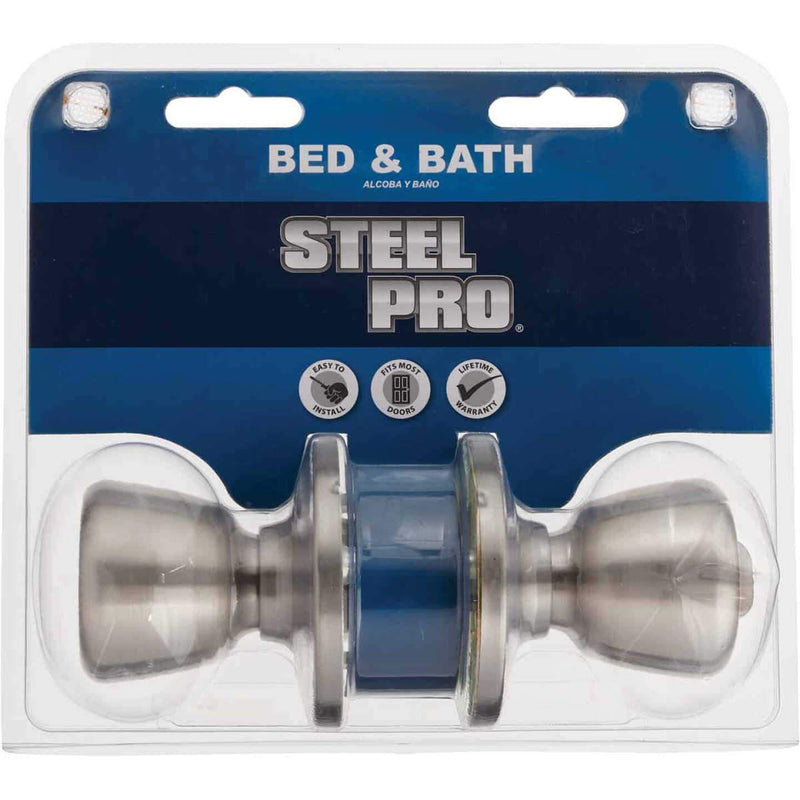 STEEL PRO BED & BATH DOOR KNOB