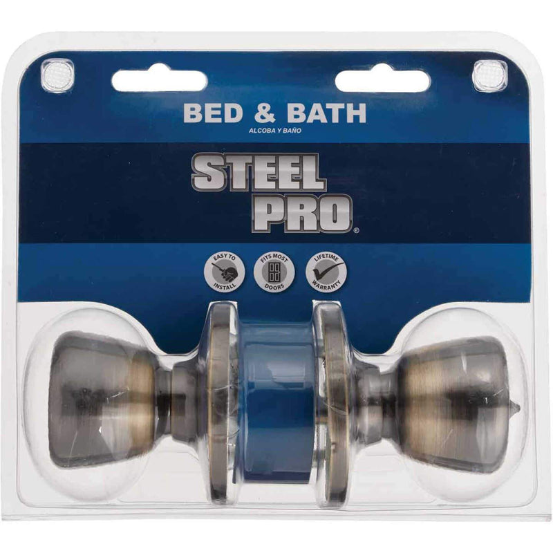 STEEL PRO BED & BATH DOOR KNOB