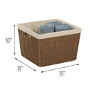 PARCHMENT CORD BASKET W/LINER