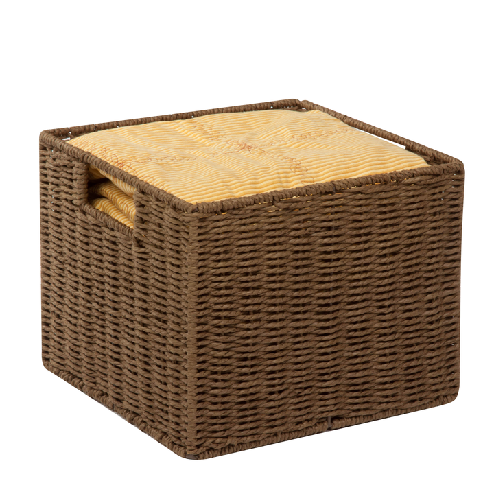 PARCHMENT CORD CRATE, BROWN