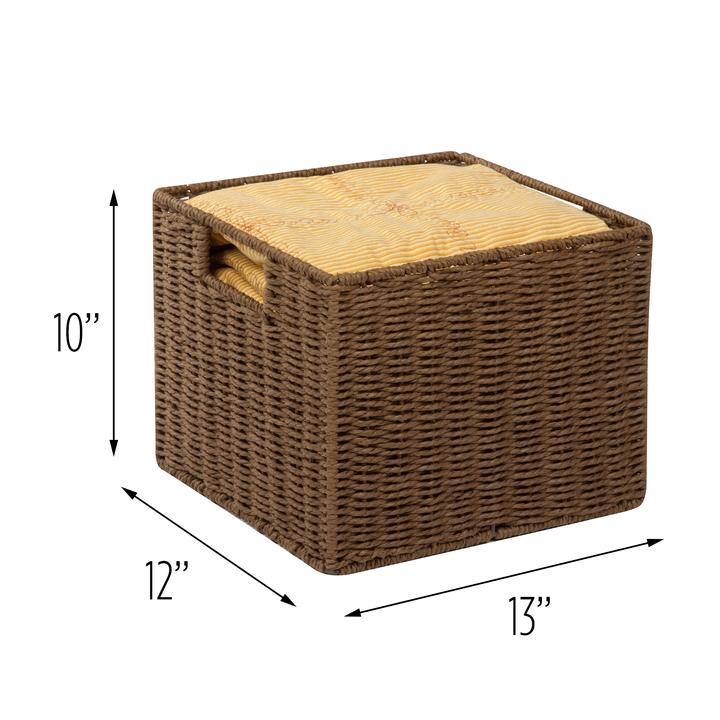 PARCHMENT CORD CRATE, BROWN